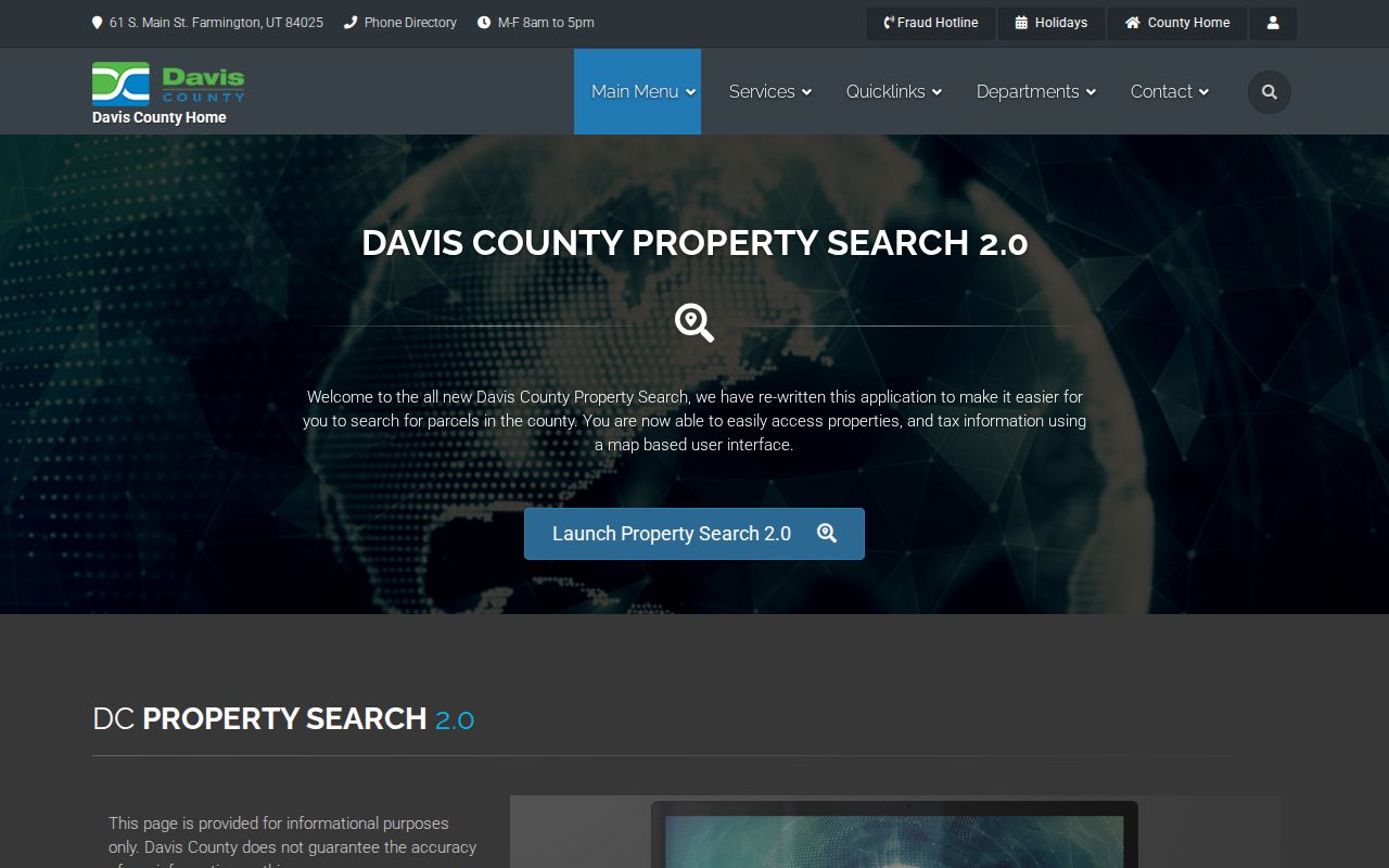 Layton residents directory source showing Davis County property search