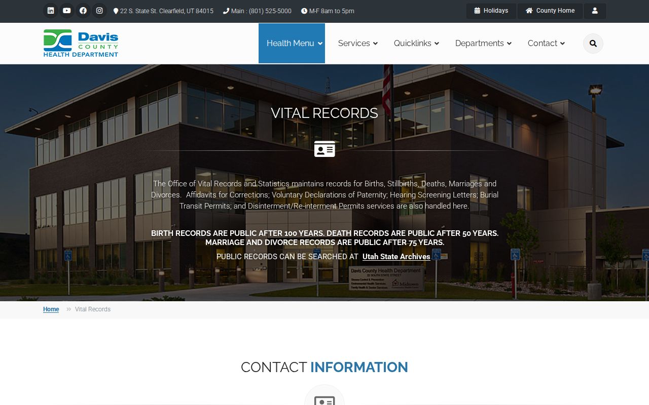 Layton resident lookup using Davis County vital records