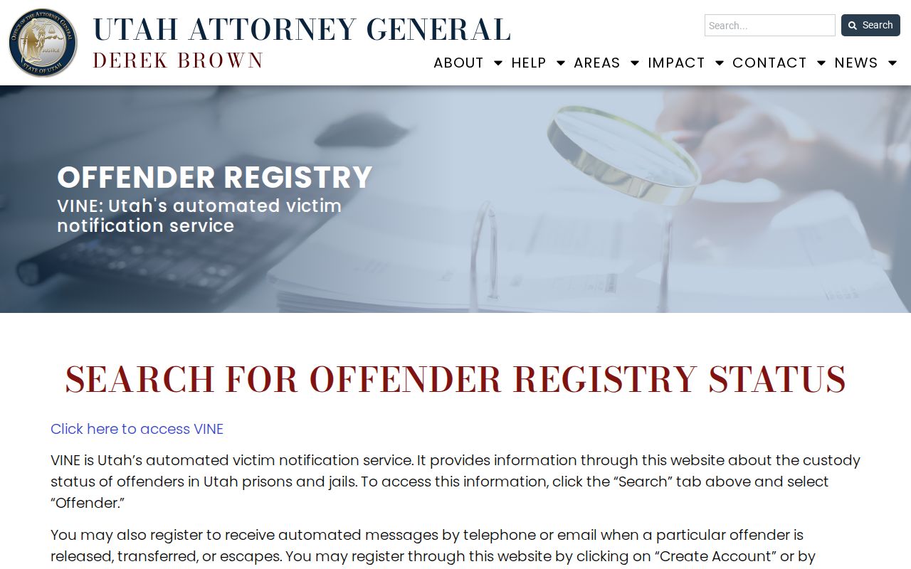 Layton resident lookup reference to Utah Attorney General offender registry