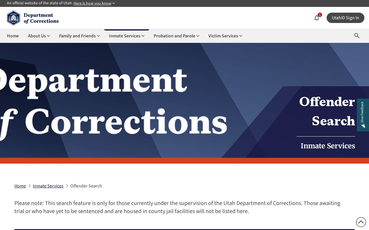 Layton resident lookup reference to Utah DOC Offender Search