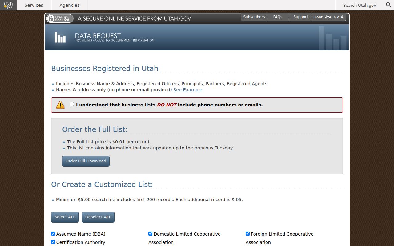 Layton ZIP code directory business data filters